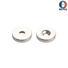 원형 사라자석 15x3mm (6.5x4.2) 네오디움 초강력 접시홀 나사 피스구멍 자석, 1개, 11_  15mm x 3mm(6.5x4.2) S극