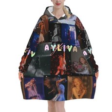 아일리바 싱어 투어 블랭킷 후디 웨어러블 대형 포켓 수면 가방 부드럽고 아늑한 원지, 9. 10