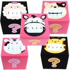 인쇄펠트 동물 궁금이상자(완제품) 20cm 비밀상자 뽑기상자 물음표상자, 얼룩말, 1개