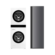 LG 트롬 오브제컬렉션 워시타워 세탁23kg 건조20kg + LG 스타일러 5벌+바지1벌 W20WAN-5M5, 릴리 화이트 + 블랙틴트미러