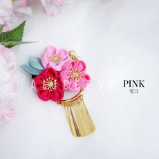 일본풍 기모노 유카타 머리장식 전통 한복 악세사리 꽃 비녀 뒤꽂이 배씨댕기 스타일 머리핀 공연용 코스프레 장식