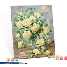I LOVE PAINTING DIY繪畫組 40*50cm, 黃色花瓶款, 1組