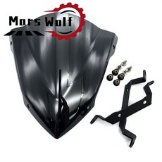 오토바이 프론트 스포츠 윈드 스크린 윈드 실드 윈드 디플렉터 Viser Visor For YAMAHA MT09 MT-09 2014 2015 2016 MT 09 FZ09 FZ, 검은색, 1개