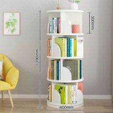 360도 회전 아동 책장 전면 키즈 어린이, 1단, 5층 따뜻한 화이트 강화형