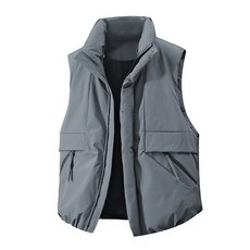 情侶休閒立領馬甲 男士春秋新款純色運動外套棉衣馬甲