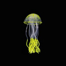 실리콘 빛나는 해파리 인공 장식 액세서리 수족관 탱크 풍경 빛나는 물고기 장식 수중 테마, Yellow