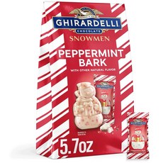 GHIRARDELLI 홀리데이 초콜렛 페퍼민트향 바크 눈사람 161g, 1개