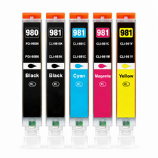잉크아울렛 캐논 PGI-980XL CLI-981XL 호환잉크 5색세트 대용량 TS6290 TS6391 TS8190 TS8195 TS8290 TS8295, 1세트, 5색세트 (포토블루PB 제외)