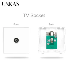 Unkase DIY 무료 조합 흰색 유리 패널 Tuya 와이파이 단일 화재 라인 1 2 갱 146mm 스위치 스마트 홈 콘센트 초인종 커튼, 18) TV