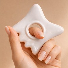 나나민 세라믹 반지괄사 휴대용 전신 지압 마사지기 얼굴 두피 팔 다리 종아리 전신 붓기 제거 리프팅 괄사링, 화이트, 1개