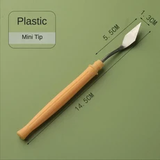 학생 미술 유화 스크레이퍼 목재 플랫/팁 헤드 스테인레스 스틸 픽 나이프 구아슈 안료 포인트 컬러 혼합, 06 plastic mini tip