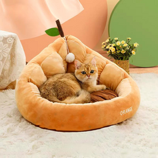 강아지 고양이 매트 방석 침대 쿠션 미끄럼방지 쇼파 숨숨집 매트리스, 오렌지, 1개