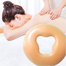 실리콘 도넛 엎드려자는 경락 안면 편한 베드 베개 얼굴 배게 쿠션 눌림방지 벼개 푹신한 원형 베게, 블랙