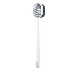 【25新品-原創設計】輕奢長柄洗澡刷家用搓背搓澡神器軟毛沐浴刷, 1個, 雙面(絨布+刷毛)款:如圖