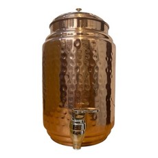 印度手工錘擊純銅水壺(Matka) - 家庭儲水銅器 健康抑菌, 1個, 五公升銅壺
