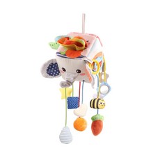 雪倫小舖 嬰幼兒拉繩抽抽樂 抓握訓練床掛掛車玩具, 大象-F, 1個