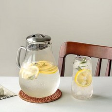 보온 보냉 텀블러 내열유리 물병 티팟 티포트 주전자 2L, v-1 에일리 티포트 2L
