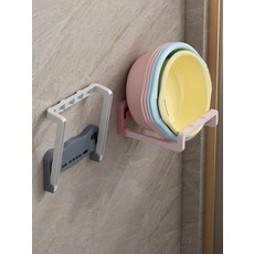 접이식 대야걸이 무타공 벽걸이선반 욕실 화장실 수납선반, 2. 그레이 2개