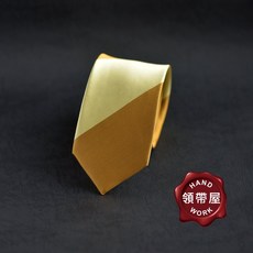 領帶屋手作 6.5公分中版 手打領帶 金銅淺金寬斜紋 台北現貨, 1個