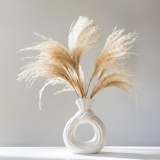 희비키 깨지지않는 우아한 매듭모양 오브제 인테리어 꽃병, 화이트