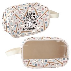 MBMSO 여아용 야구 선물 화장품 가방 선수 팀 애호가를 위한 투명 파우치 코치 엄마용, MBMSO 여아용 야구 선물 화장품 가방 선수 팀 애호