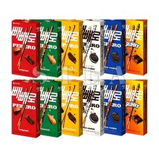 블루존 빼빼로 6종 12개 세트 (초코2+아몬드2+크런키2+화이트쿠키2+누드2+초코쿠키2), 1개