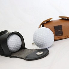 말랑시 심플 가죽 골프공 주머니 케이스 가방, GFarm  2-똑딱이포켓-브라운, 1개