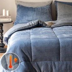 KURUA 겨울 따뜻한 양면 극세사 이불 세트 홈 이불/패드/베개커버 세트