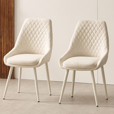 [1+1]파로마 이즈 루핀 패브릭 카페 식탁 의자, 2개, 아이보리