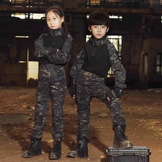 아동용 군복 전투복 밀리터리 상하의세트 위장 유니폼 의류 소년과 소녀 초등 중학생 남녀 특수 부대 제복 학생 군사 훈련 캠프 성능 의상 미군 군복 군사 키즈 소년 전술 육, 130, 선택8