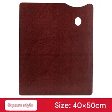 나무 유화 팔레트 예술가의 빈티지 코팅된 구아슈 대형 수작업 타원형, 01 Square 40x50