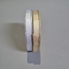 가로리본 선물 상자 장식용 꽃 접기 공예용 반짝이 리본 1롤 45m, 골드13mm