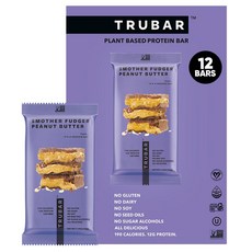 TRUBAR 비건 프로틴 바 스무더 퍼져 피넛 버터 12개입, 600g, 1개