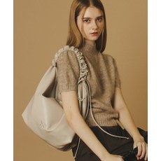 MASMARULEZ Leather 2way shirring hobo bag _ Beige gray 5012114287 399075