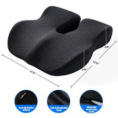 Putorex 대형 시트 쿠션 자동차 및 트럭 좌석용 고밀도 메모리 폼 쿠션 사무실 의자 허리 지지대는 골반 통증 완화 세탁 가능한 커버 휴대용