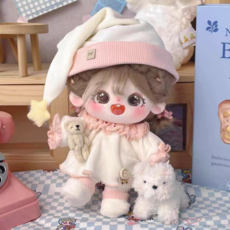 모카돌 20cm솜인형옷 꿈나라 의상 모자 원피스 팬티 양말, 1개, 핑크, 20cm