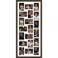 DUENPY 31.9x33.1cm12.2x13.1인치 폴라로이드 콜라주 프레임 폴라로이드 5.1x7.6cm2x3인치 미니 즉석 프린트 사진 12개의 구멍이 있는 미니 액자, 16x38（4x6 opening）, 호두