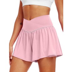 CADMUS 여성용 운동용 반바지 2 in 1 하늘거리는 러닝 스판덱스 나비 운동 테니스 치마바지 1팩: 23# 네이비 블루 XS, 1개 팩: 23# 핑크
