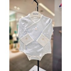 [백화점 정품] 압소바 신생아 순면 사계절 배냇 슈트 60수블루