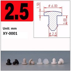 등급 실리콘 고무 스냅온 플러그 원추형 블랭킹 엔드 T형 파이프 튜브 인서트 마개 먼지, Transparent, 2.5mm(10Pcs)