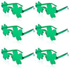 WILDREEDS 성 패트릭의 날 선글라스 6/12쌍 성 패트릭 파티 선물 및 액세서리 용품용 토끼풀 선글라스 12쌍. 단일 사이즈