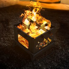 Leto 折疊式方形質感沖孔賞火露營焚火臺 + 收納袋套組 LCP-FS05, 1套