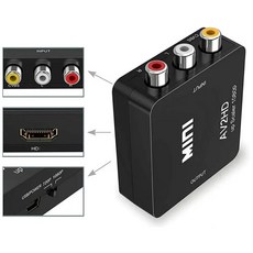 RCA AV-HDMI 호환 변환기 AV/CVSB L/R 비디오 박스 HD 1080P 19201080 지원 NTSC PAL 출력