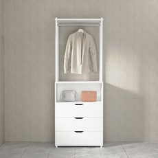 상도가구 그로잉 서랍 높은 행거 H2150 드레스룸행거, 화이트