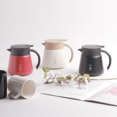 JT 보온 보냉 진공 주전자 테이블팟 600ml 800ml 보냉티포트 스텐미니주전자, 5. 아이보리 600ML