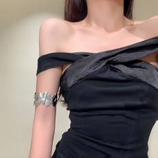 金色金屬鏤空蝴蝶開口臂環 甜酷風 手飾