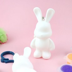 푸어링 토끼 열쇠고리 만들기 세트 x8cm 열쇠고리부자재 열쇠고리링 인형 포함, 열개입*1봉