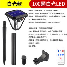 LED太陽能燈 庭園/外牆/草坪照明 可調亮度感應 (A802), 白光款(超取最多10顆)