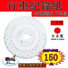 全聖力 行車紀錄紙 一日用 大餅紙 貨車 聯結車 遊覽車, 1個, 德國製125K 橢圓孔 (一盒100張)
