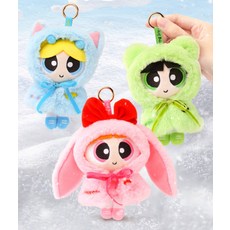 卡通人物造型玩偶吊飾 可愛毛絨鑰匙圈 多款造型 療癒小物, 斗篷裝扮款一套, 1個